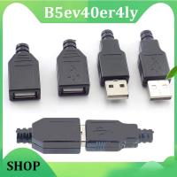 B5ev40er4ly Shop 100pcs 5V USB Type A 2.0 Male Female 4Pin Plug Socket Connector Adapter 4pin Plastic Cover Solder DIY Connection Wholesale