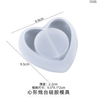 Heart Shaped Candle Holder Decoration Silicone Mold Storage Box Jewelry DIY Crystal Epoxy Mold