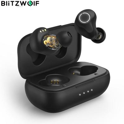 BlitzWolf หูฟังบลูทูธ BW-FYE13 TWS รุ่น5.2,หูฟังไร้สายความละเอียดต่ำ HiFi สเตอริโอ CVC HD QCC3040กันน้ำ IPX5-สีดำ