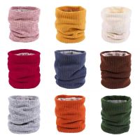 ✉  New Neck Scarf Winter Baby Girl Boy Solid Knitting Collar Thick Warm Velveted Rings Scarves High Quality Muffler Neck Ring Scarf