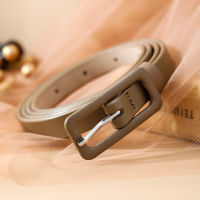 Johnature New Fashion 12 Colors Split Leather Women All Match Belt  Vintage Square Button Simple Belts