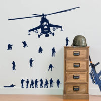 กองทัพทหารทหารสติ๊กเกอร์ติดผนังห้องเด็กเนอสเซอรี่เด็กเด็กห้องนอนไวนิลวอลล์เปเปอร์ศิลปะตกแต่งโปสเตอร์ D Ecals