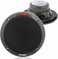 Pyle 6.5 Inch Dual Marine Speakers - 2 Way Waterproof and Weather Resistant Outdoor Audio Stereo Sound System with 400 Watt Power, Polypropylene Cone and Butyl Rubber Surround-1 Pair-PLMR605W (Black) Marine Speakers Standard Packaging