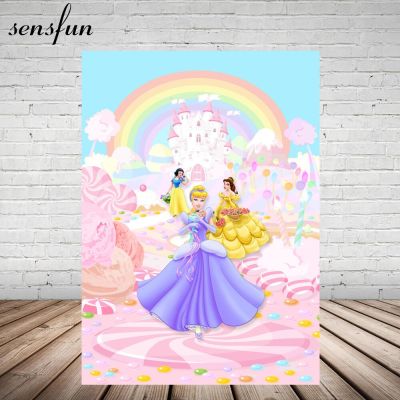 【Worth-Buy】 Sensfun Fairy Tale เจ้าหญิงปราสาท Rainbow Little สีชมพูสำหรับหญิงสาวฉากพื้นหลังสำหรับวันเกิดไวนิล5x7ft