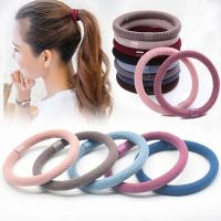 High Elasticity Bold Simple Versatile Head Rope Hairties Female Flocking Hair Tie