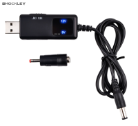 Shockley สายแปลงแรงดันไฟฟ้า USB เป็น DC,5V ถึง9V 12V สาย Step-Up 5.5X2.1Mm DC เชื่อมต่อตัวผู้0.8M USB บูสต์คอนเวอร์เตอร์