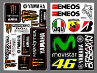 สติ๊กเกอร์แต่งรถ Monster Yamaha AGV ENEOS สีส้ม รถมอเตอร์ไซค์ บิ๊กไบค์ สติ๊กเกอร์ติดกระจก แต่งรถรถยนต์ ติดข้างรถ ติดหมวกกันน็อค จำนวน 2 แผ่น