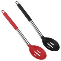 Silicone Cooking Spoon Set Of 2 Non Stick Solid Basting Spoon Heat-Resistant Kitchen Utensils