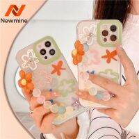 COD DSFDGFNN Newmine สร้อยข้อมือดอกไม้สี ins เหมาะสำหรับ iphone11/12promax apple 13 เปลือกโทรศัพท์มือถือ xs โปร่งใส xsmax8