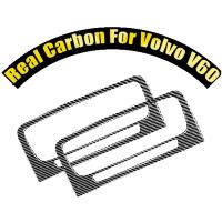 ：》“{： Soft Real Carbon Fiber Car Interior Sticker JDM Styling For Volvo V60 2010-2017 S60 2010-2018 Central Air Vent Frame