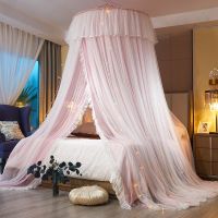 Kid Baby Bed Canopy Bedcover Mosquito Net Curtain Bedding Romantic Pink Round Dome Bed Tent Cotton For Double Bed Mosquito Nets