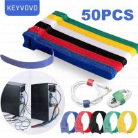 Releasable Cable Organizer Ties Colored Reusable Nylon Loop Wrap Zip Bundle T-type Wire Mouse Earphones Management Hoop Straps Cable Management