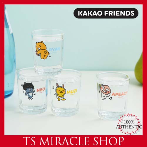 Kakao Friends APEACH 4 Type Emotion Honey Soju Glass One set 