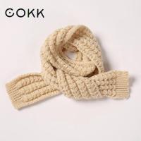 COKK New Kids Scarf Korean Knitted Scarves For Girls Boys Children Women Winter Thick Warm Shawl Wraps Accessories