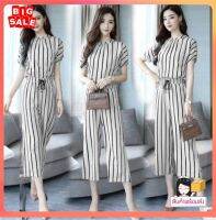 Summer temperament wonmen goddess fan pants suit female fashion 2-piece