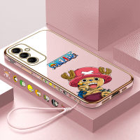 เคสปลอกสำหรับ Samsung M14 5G M14 5G (ฟรีสายคล้อง) การ์ตูนอะนิเมะ Chba ลวดลายขอบสี่เหลี่ยมชุบเคสโทรศัพท์หรูหราชุบเคสโทรศัพท์นิ่ม