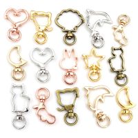 10pcs Cat Heart Snap Hook Trigger Clips Buckles For Keychain Lobster Lobster Clasp Hooks for Key Ring Clasp Jewelry Supplies Key Chains