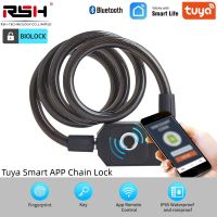 Tuya Upgrade Version Pry Resistant Smart Password Lock High Quality Chain Lock With 2 Backup Keys IP65 Fingerprint Bicycle Lock