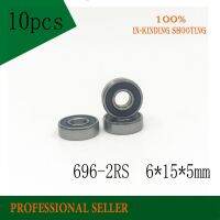 Gratis Ongkir 696-2RS 6X15x5mm 10ชิ้นลูกพรุนเหล็กซีลบีอะขนาดเล็ก696 RS