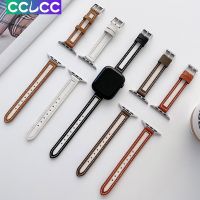 CCLCC สายนาฬิกาข้อมือหนังแบบบางสำหรับสายคาด Apple Watch 41MM 45MM 40Mm 44Mm 38Mm 42Mm 8 Ultra 49MM 7 SE 6 5 4 3 2 1 Woman สายรัดข้อมือ Correa แบบบาง