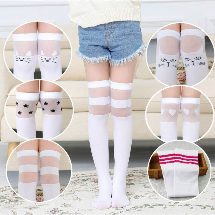 Girls over clearance the knee socks