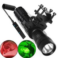 501B Red and green flashlight strong light 2000LM installation clip wire-controlled pressure switch aluminum alloy super bright Rechargeable  Flashlig