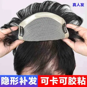Male Clips-On Short Hair Wig Head Top Replacement Blocks