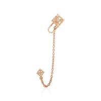 ake ake Rituals Cross Ear cuff with Stud- Right - Pure Pink เงินแท้ 925 แกะมือขัดเงาพิเศษ ชุบทองชมพูบริสุทธิ์ ฝังคริสตัล**สำหรับหูข้างขวา **ขายเป็นชิ้น/ข้าง