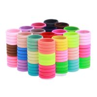 50/100pcs Elastic Hair Accessories For Girls Rubber Bands Candy Fluorescence Black Colored Ring Ponytail Holder Hair Bands