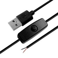 USB Terminal Micro Power Connector with Switch Electrical Wire Household Power Plug for LED Strip Mouse Monitor TV Camera Lamp  Wires Leads Adapters