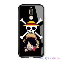 เคสมือถือเคสโทรศัพท์เคส Huawei Nova 2i Mate10 เคสโทรศัพท์เบาบาง Nova2i Luxury Soft EDGE อะนิเมะ OnePiece Luffy Glossy ปลอกกระจกเทมเปอร์กันกระแทกฝาหลังกรณี