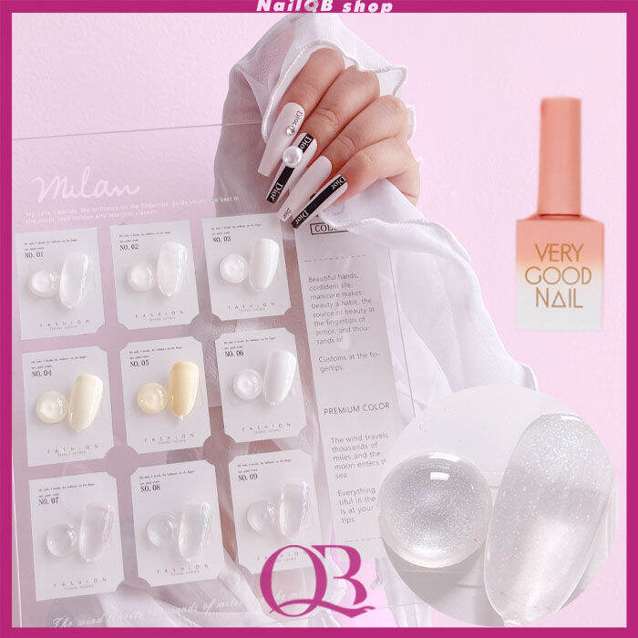 Set sơn gel Very Good Nail 9 chai sơn trắng, ngọc trai, thạch gạo ...