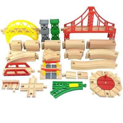 Wooden Track Railway Model Toys Beech Wood Train Rails Traffic Light Accessories Fit Biro Brand Wooden Tracks Toys for Kids City