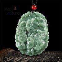 Natural Jadeite Fortune Pixiu Jade Pendants Charms Fashion Fine Jewelry Men Women Amulet Mascots Luxury Necklace Holiday Gifts