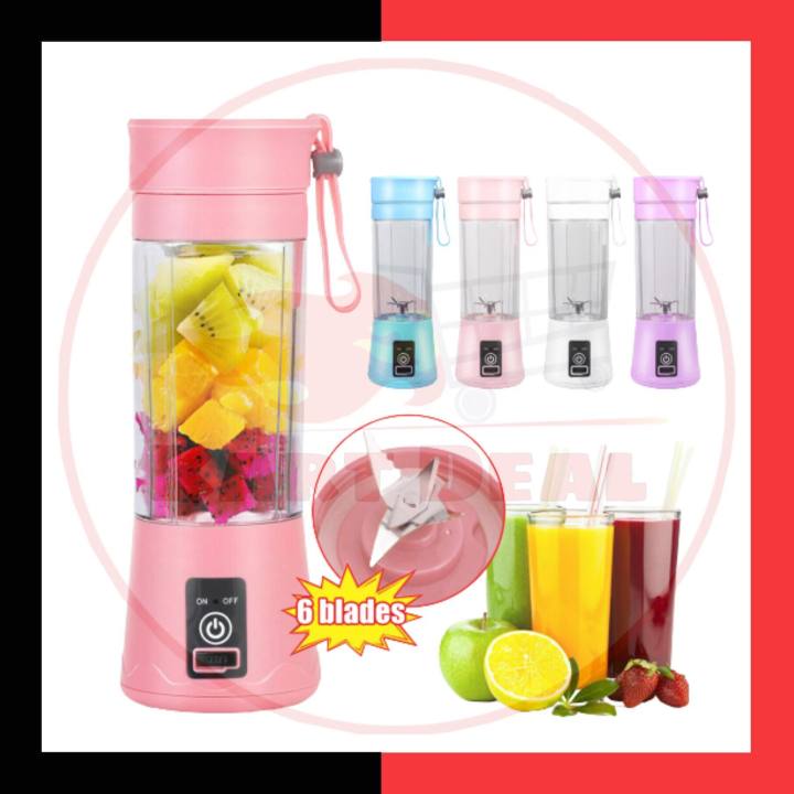 Portable Blender USB Mixer Blades Electric Juicer Machine Smoothie Blender  Mini Food Processor Personal Lemon Squeezer