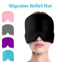 ❧▼ Migraine Relief Hat headache hat Gel Hot Cold Therapy Ice Cap For Relieve Pain Ice Hat Eye Mask