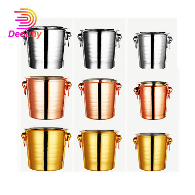 DEOUNY Beer Stainless Steel Ice Bucket Wine Drink Cooler Champagne Decor Cooling For A Mini Bar Bartender Tools Supplies Barware