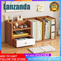 Desktop Organizer ชั้นวางของในสำนักงานชั้นวางของไม้ปรับระดับได้ |