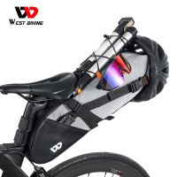 ┇✎ WEST BIKING Bicycle Saddle Bag 10L Foldable Under Seat Bike Bag 100 Waterproof Tools Pannier MTB Road Cycling Tail Rear Bag