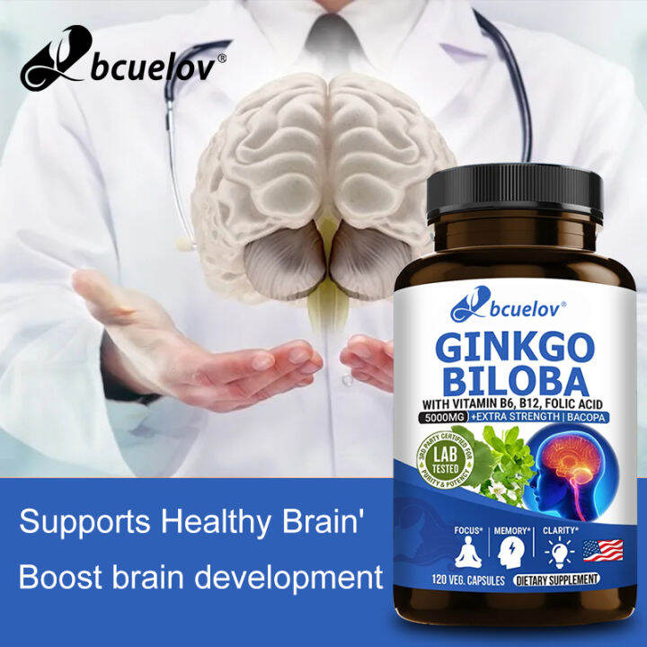 Ginkgo Biloba Supplement With Vitamins B6 B12 Brain Memory Mental