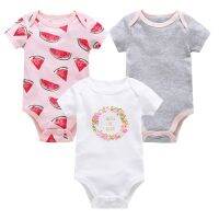 COD ▬□ The Outline Shop27dgsd6gfd Kavkas 3Pcs/set Spring Summer New Floral Printing Infant Baby 3M 12M Girls Bodysuit Rompers Clothing