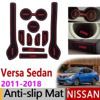 Anti-Slip ยางแผ่นรองเม้าส์สำหรับ Nissan Versa Sedan N17 Almera Sunny Latio 2011 2012 2013 2014 2015 2016 2017 2018อุปกรณ์เสริม