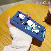 Jlingji เคสสำหรับ Infinix Smart 4 4c สมาร์ทเคสการ์ตูน Pochacco นุ่มเคสมือถือด้านข้างบางลายขอบสี่เหลี่ยมเคสซิลิโคนเคสนิ่มเคสป้องกันการกระแทก