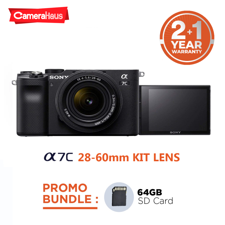 Alpha7C Black ILCE7C Kit FullFrame Mirrorless A7C Sony + 2860 Kit