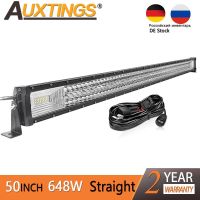 Auxtings 50ในแท่ง Led ตรงสามแถวสว่าง7d 648W ไดรวิ่งบาร์ไฟแอลอีดีรถออฟโรดสำหรับเรือบรรทุกสินค้ารถยนต์ Atv 12V