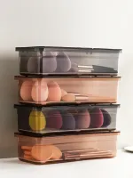 Transparent Dust Belt Cover Makeup Brush Storage Box Cylinder Beauty Makeup Egg Eyeshadow Brush Bucket Desktop Large Capacity
