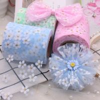 【YD】 5Yard Floret Tulle Roll Blossoms Printed Mesh Fabric  Headflower Hair Accessory