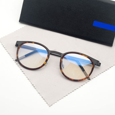 Denmark nd Glasses Frame Men Women Vintage Round Myopia Optical Eyewear Screwless Prescription Eyeglasses Frame 9704