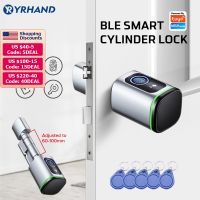 【YF】 Euro Tuya Smart Fingerprint Electronic lock with Cylinder BLE Lock fechadura APP Remote Control Key Unlock