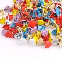 100PCs 8x9mm Mix Heart Brads Scrapbooking Embellishment Fastener Brads Metal Crafts For shoes Decoration CP1923